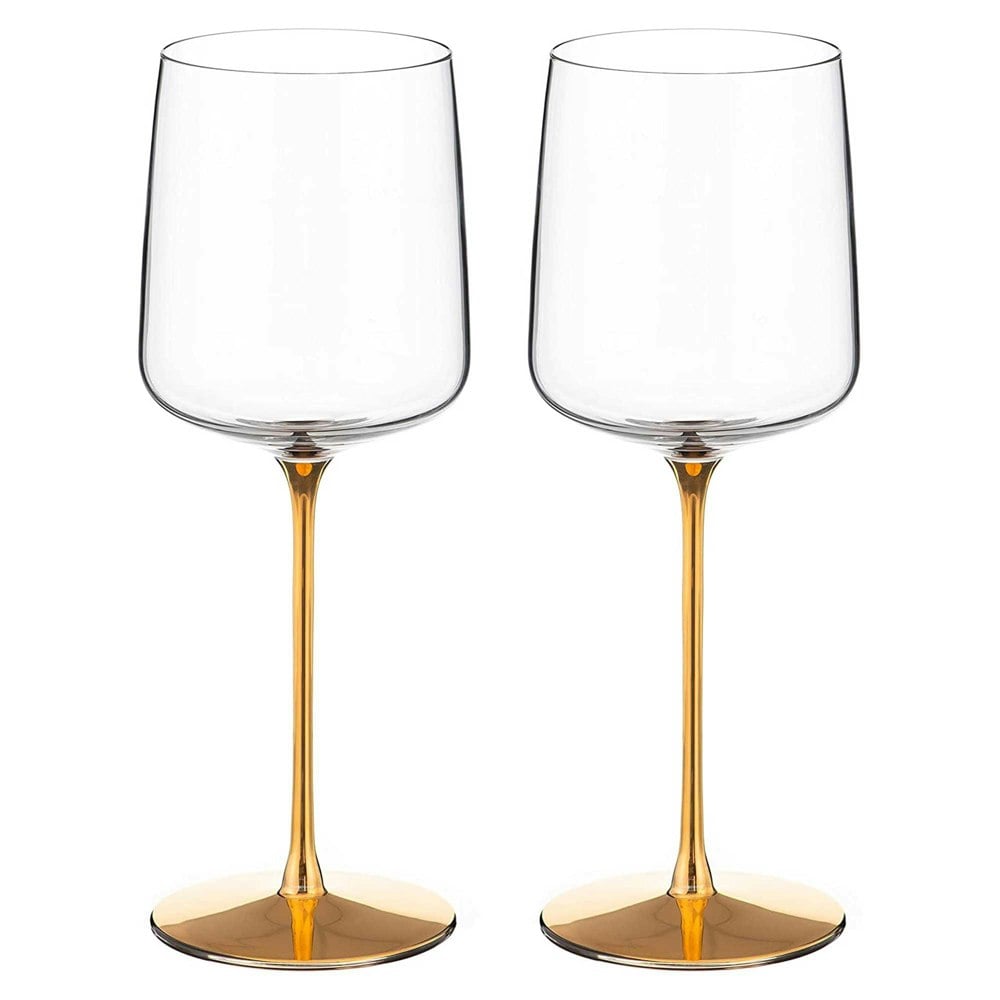 Diamante Havana Gold Crystal White Wine Glasses - Set of 2