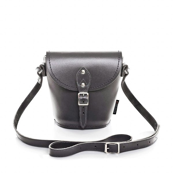 Graphite Leather Barrel Bag - Barrel Bag - Zatchels