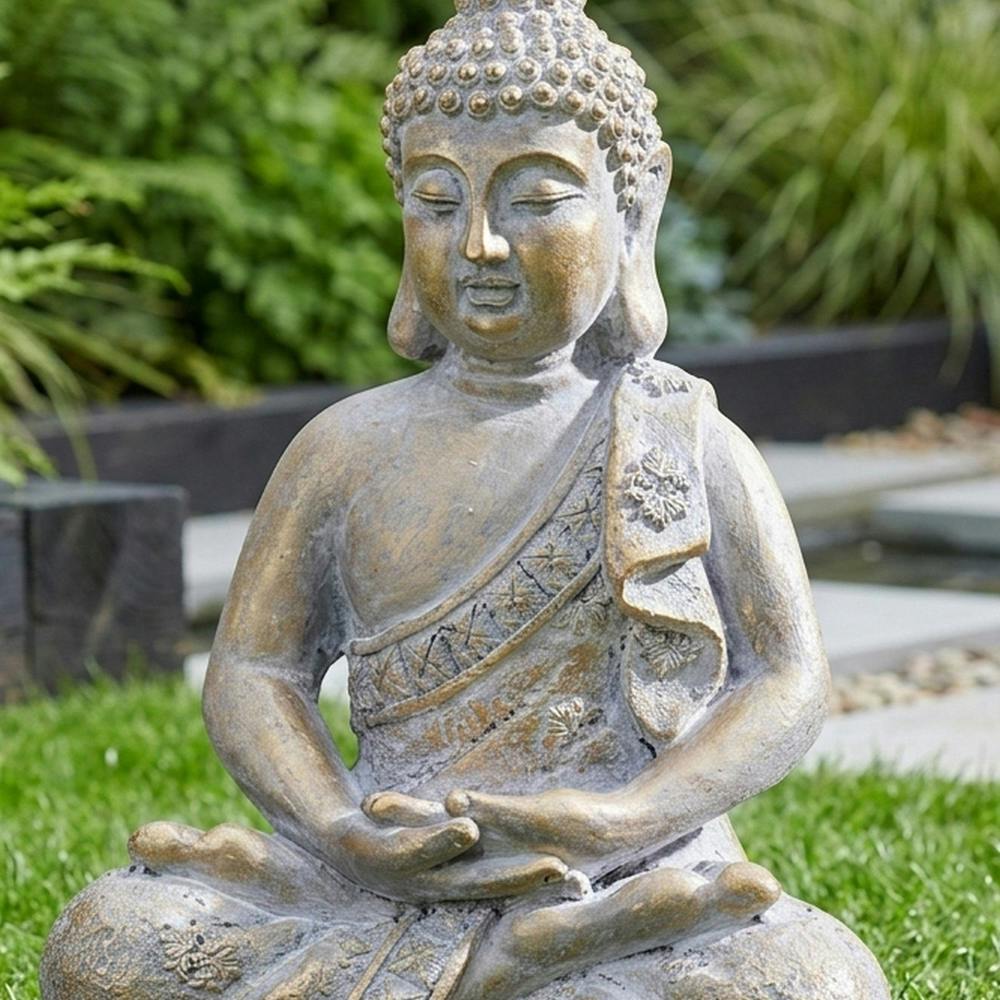 Garden Greatness Resting Buddha Figurine Garden Ornament