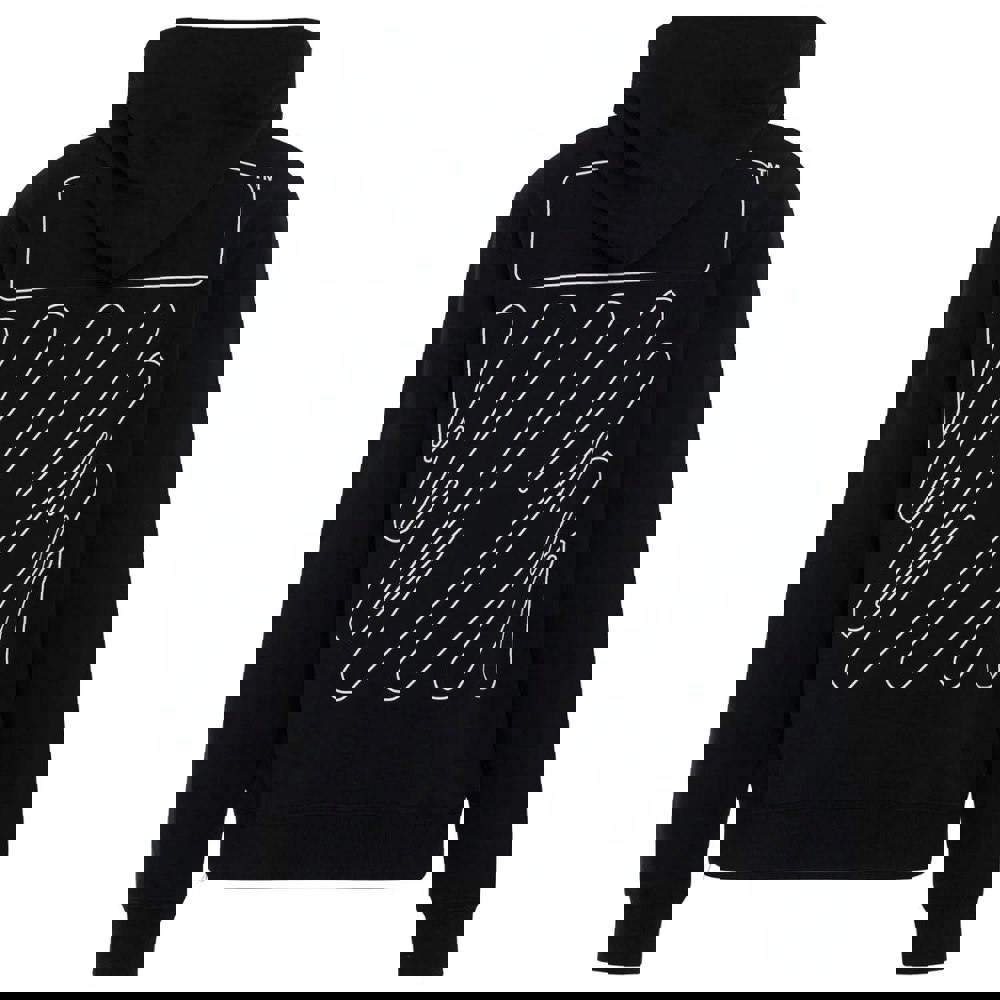 Off-White Wave Outline Diag Design Slim Hoodie - Black