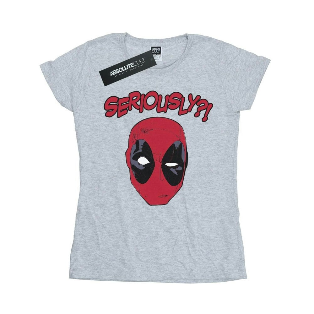 Marvel Womens/Ladies Deadpool Seriously Cotton T-Shirt - Sports Grey