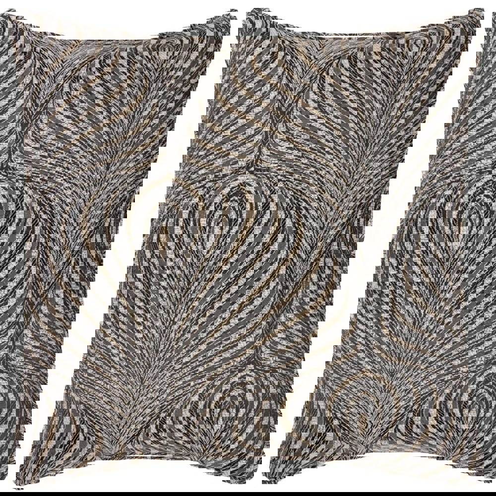 Paoletti Gatsby Piping Detail Jacquard Cushion Cover - Black