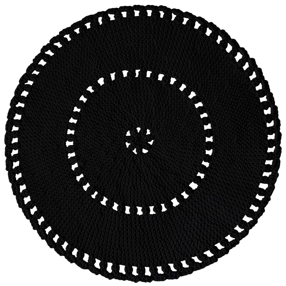 Zuri House Crochet BOHO rug | BLACK
