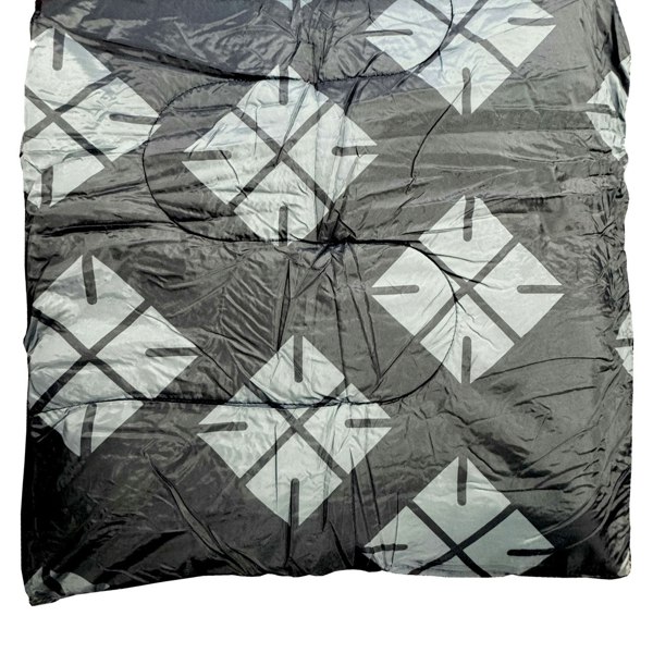 A closeup image of the outer material and outer pattern of the OLPRO X Stafford Sleeping Bag in black.