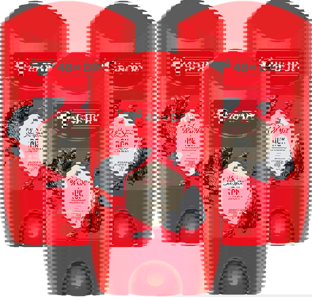 Old Spice Rock Antiperspirant Deodorant Stick 50ml Pack of 3