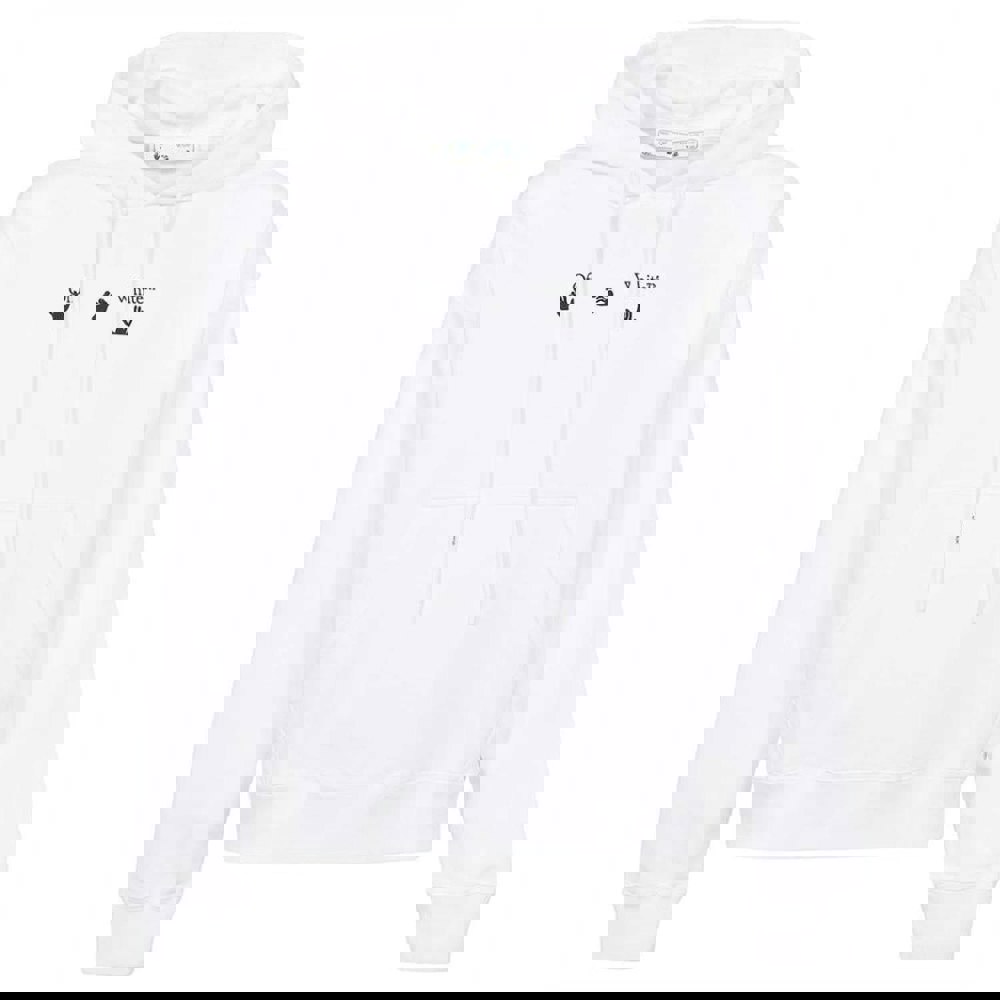Off-White Marker Stencil Logo Hoodie - White