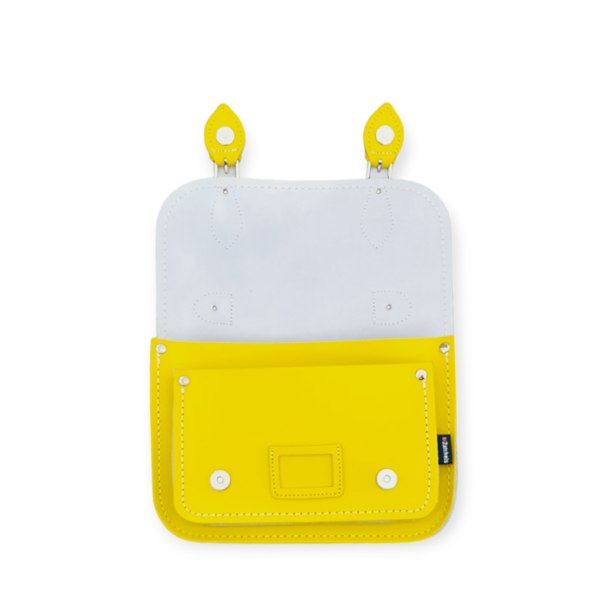 Zatchels Leather Midi Satchel - Pastel Daffodil Yellow