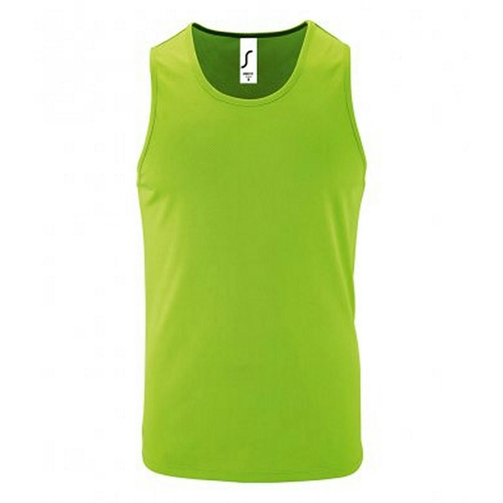 SOLS Mens Performance Tank Top - Neon Green - Neon Green - 100% Polyester