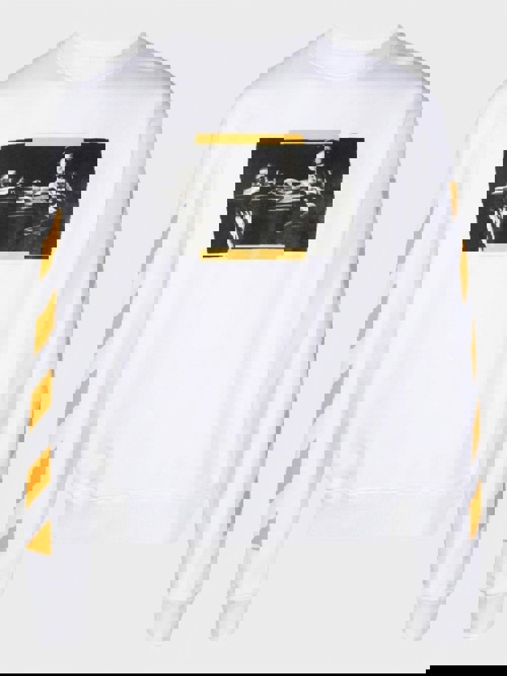 Off - White Caravaggio Saint Jerome Writing Print Slim Fit Sweatshirt White Yellow - Supplied FashionOFF WHITE