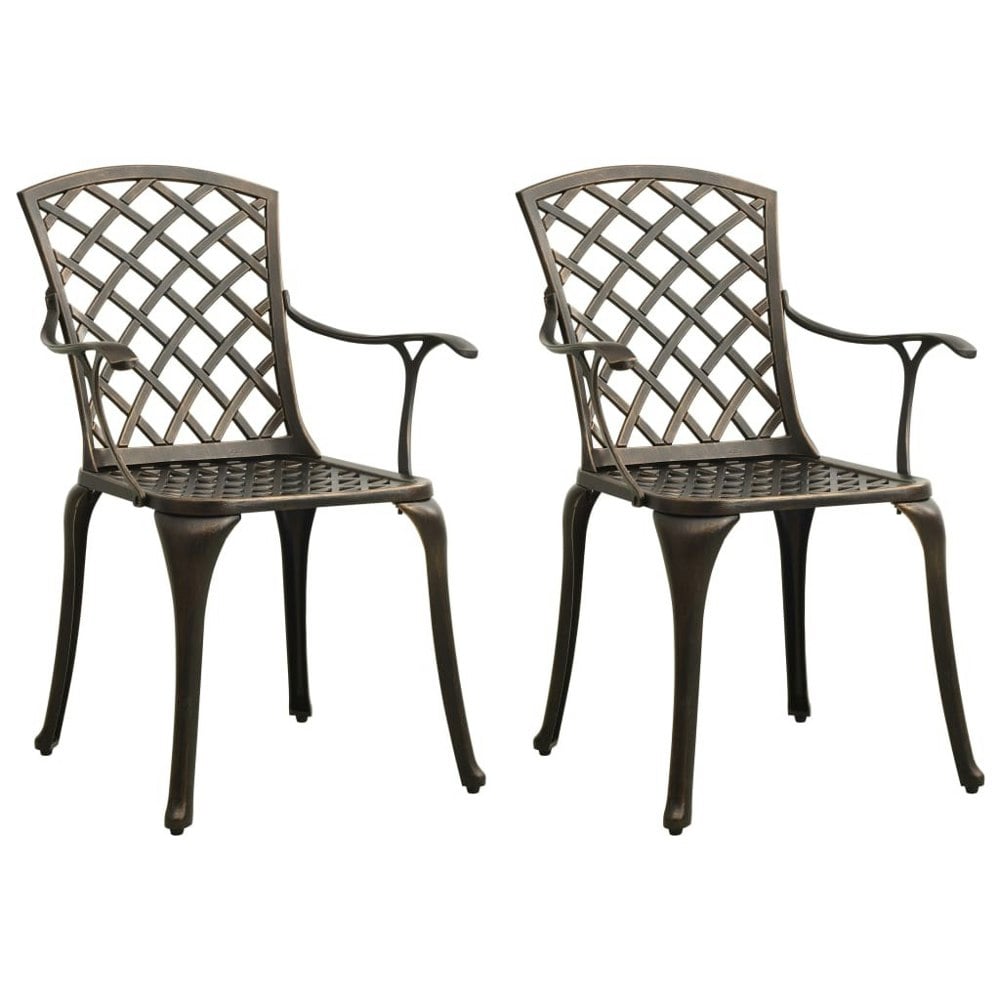 Berkfield Garden Chairs 2 pcs Cast Aluminium Bronze