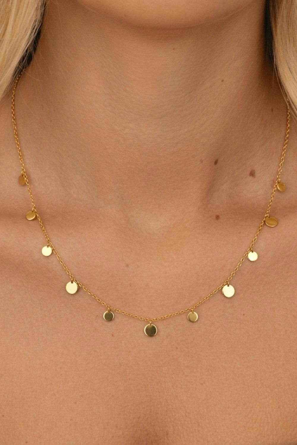 Gold Plated Disc Necklace