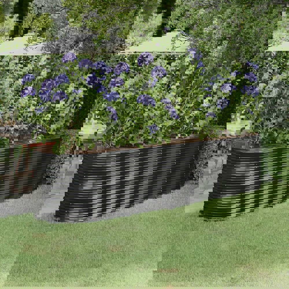 Berkfield Garden Raised Bed Powder-coated Steel 296x80x68 cm Anthracite