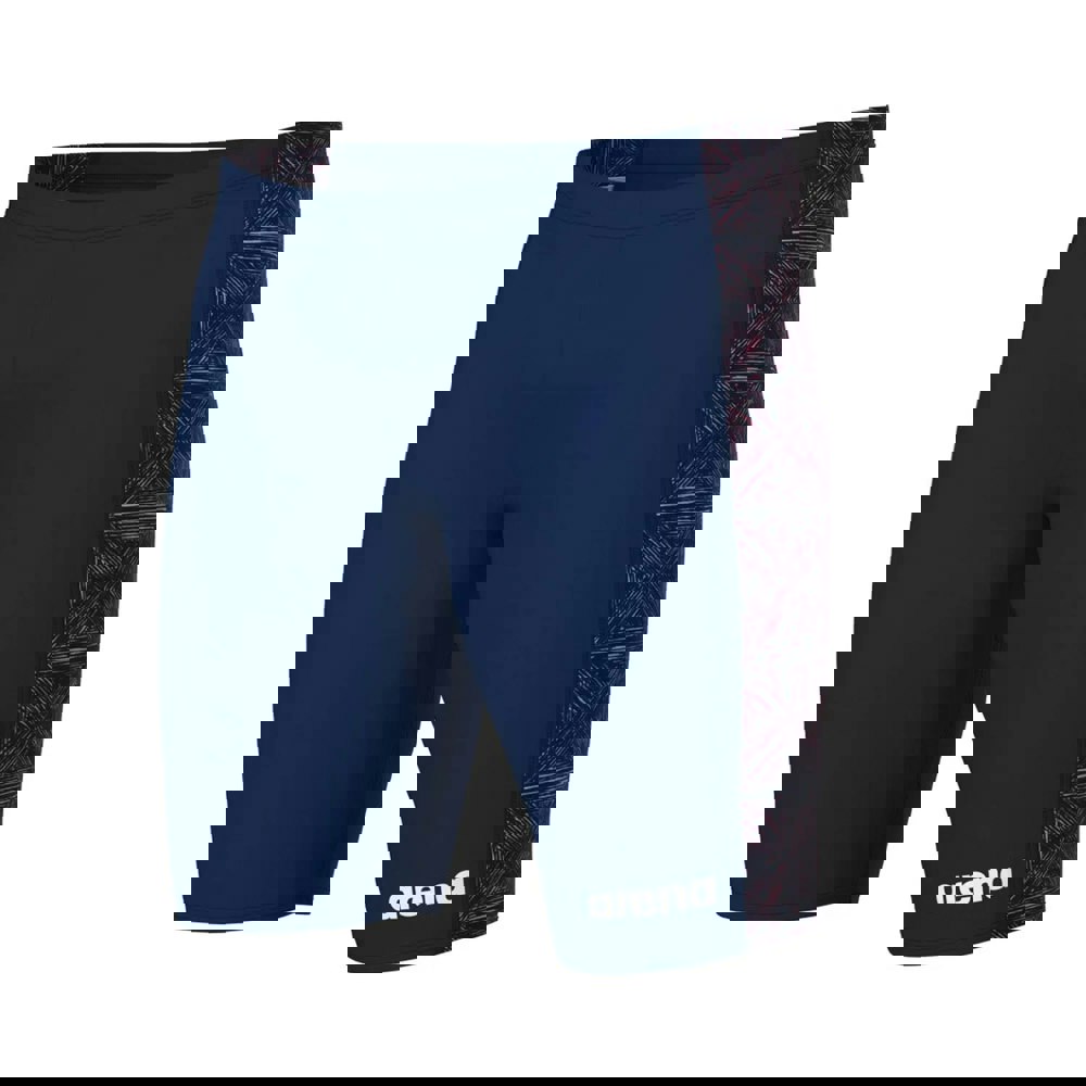 Arena Mens Jammer Abstract Tiles Swim Shorts - Navy/Red