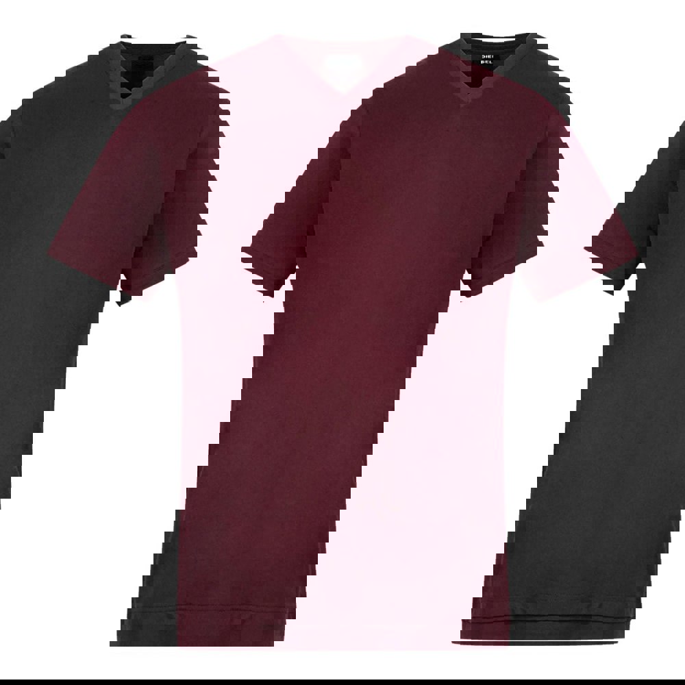 Diesel T Cherubik New Burgundy V Neck T Shirt