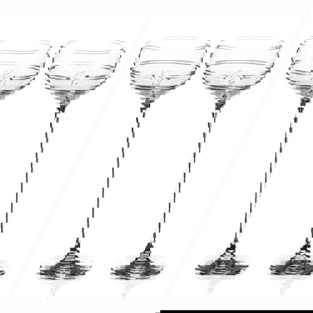 Diamante 18th Birthday Champagne Saucers Adorned with Swarovski Crystals® - Set of 2