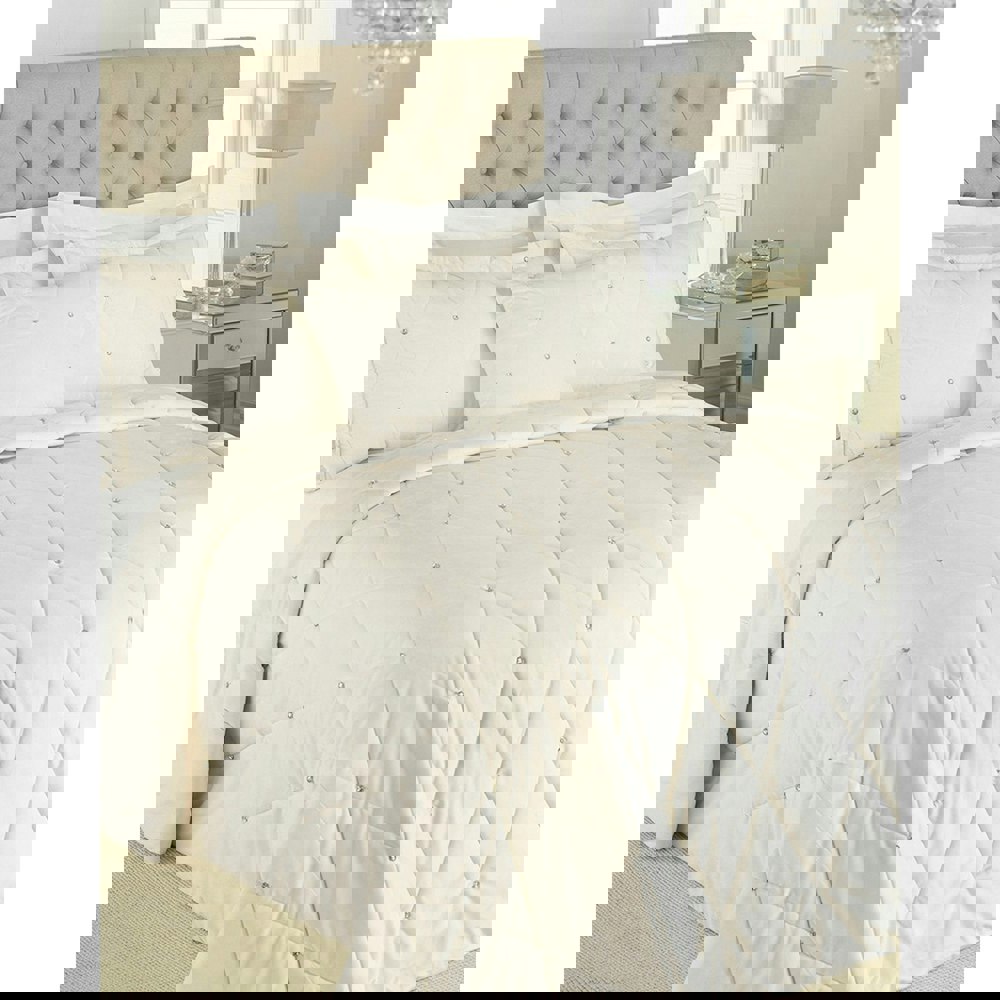 Riva Home Riva Paoletti New Diamante Bedspread Set - Cream