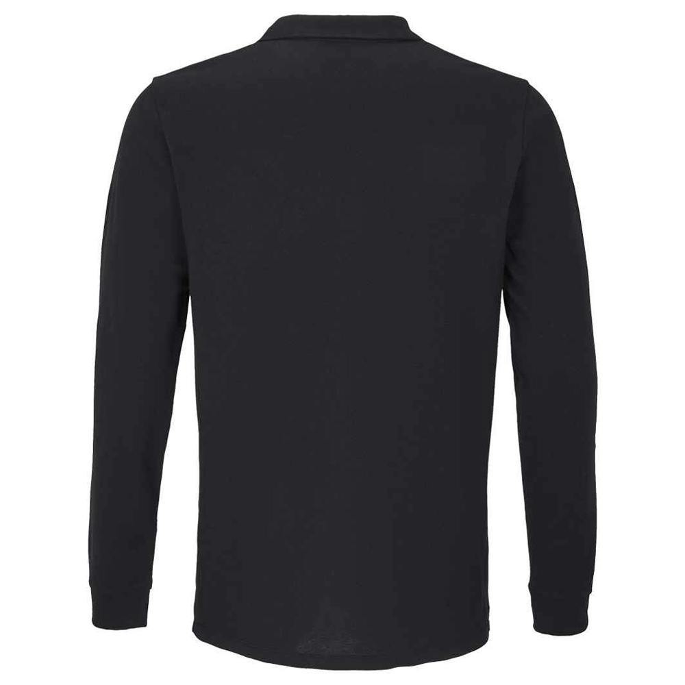 SOLS Unisex Adult Planet Long-Sleeved Polo Shirt - Black