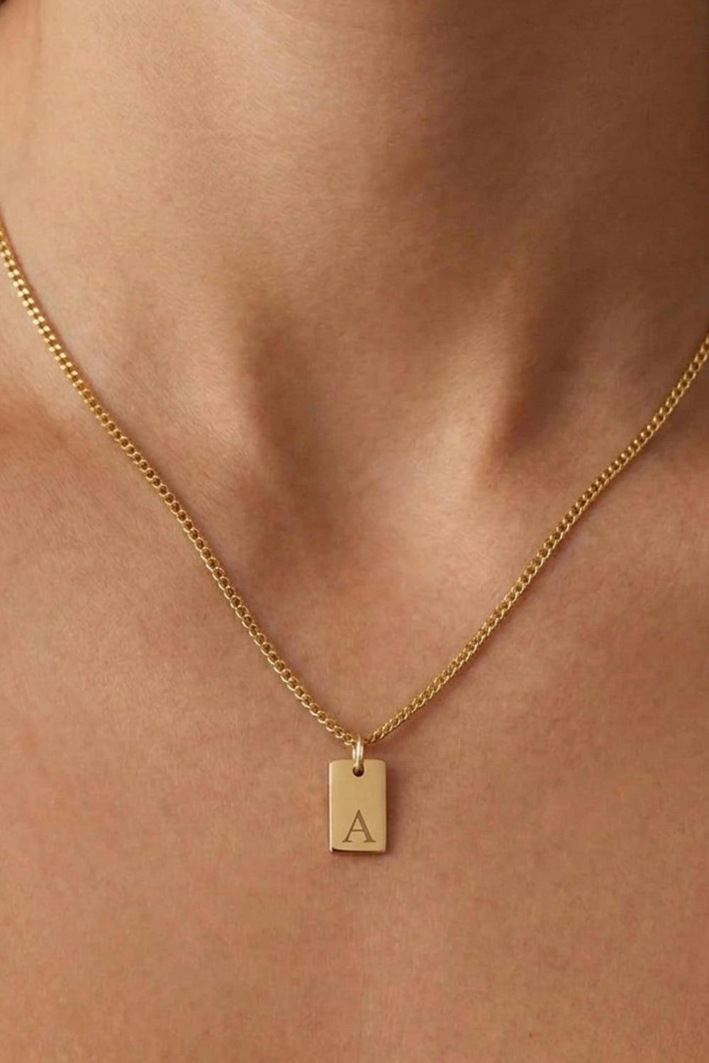 Serla Initial Pendant Gold Plated Necklace Letter A