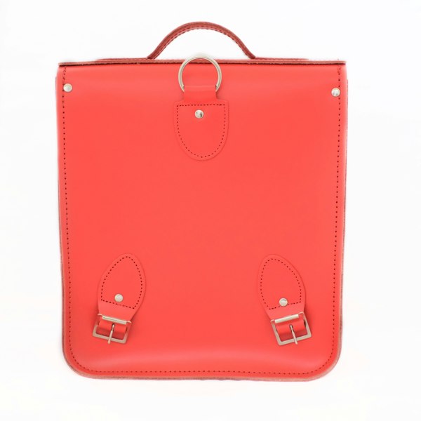 Zatchels Handmade Leather City Backpack - Pillar Box Red