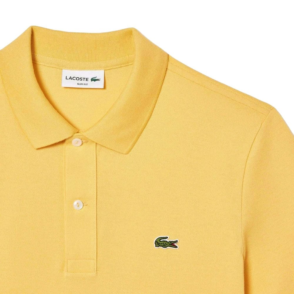 Lacoste Mens Pique Slim Polo Shirt - Yellow