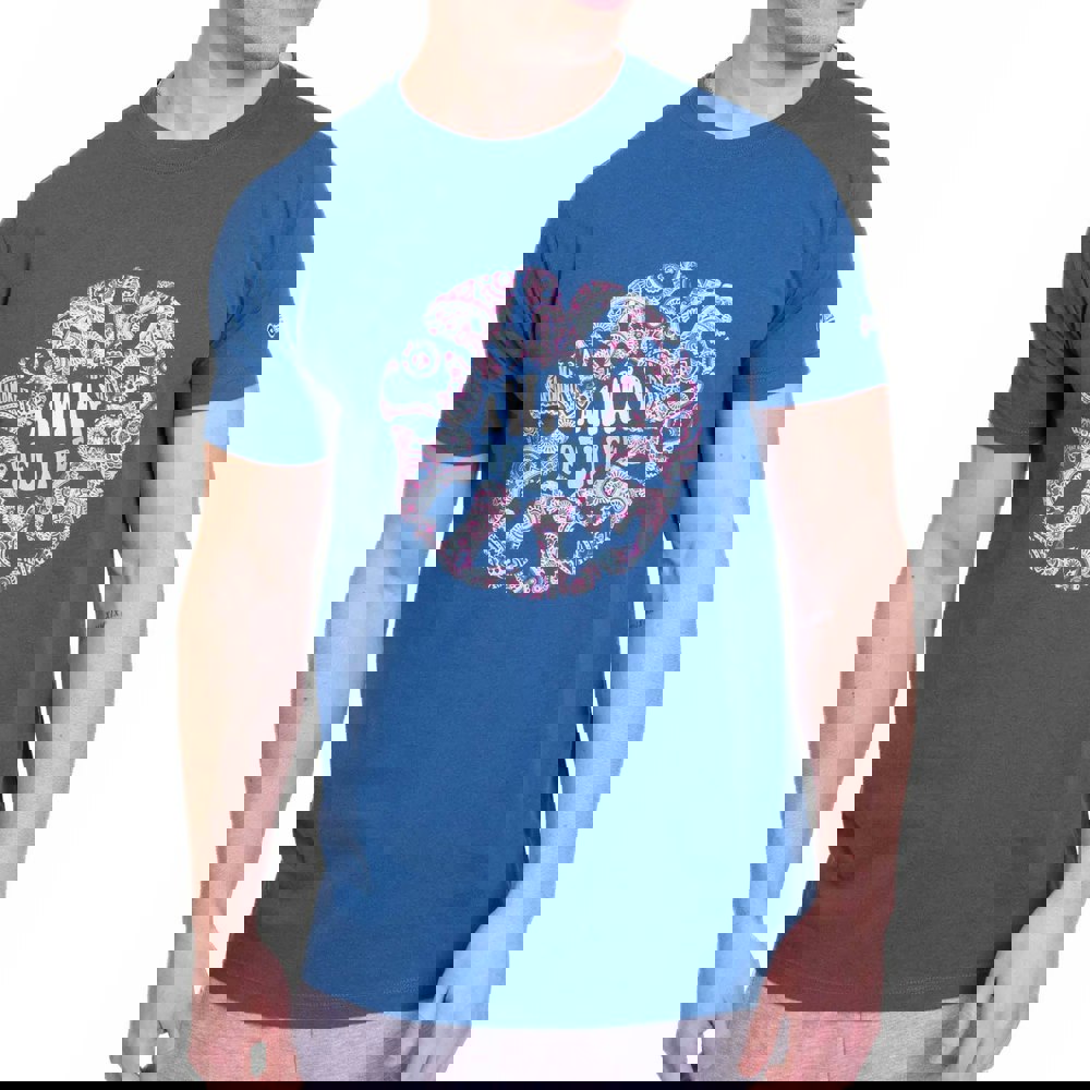 Lambretta Mens SS24 Paisley Roundel T-Shirt - Dark Blue