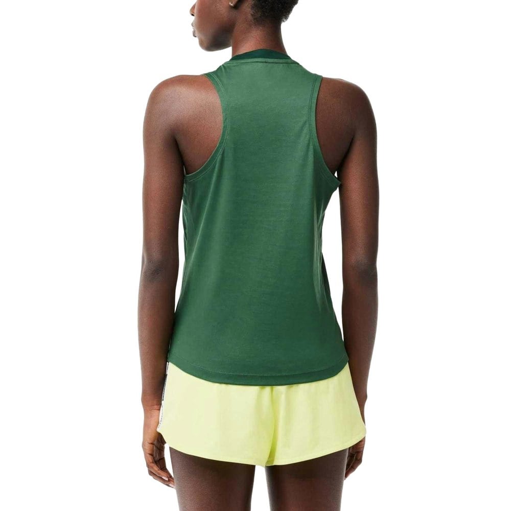 Lacoste Womens/Ladies Contrast Cotton Stretch Sport Tank Top - Green