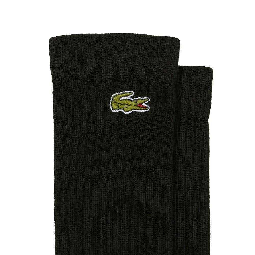 Lacoste Sport 3 Pack High Cut Socks Black/Black/Black-SPIRALSEVEN DESIGNER MENSWEAR UK