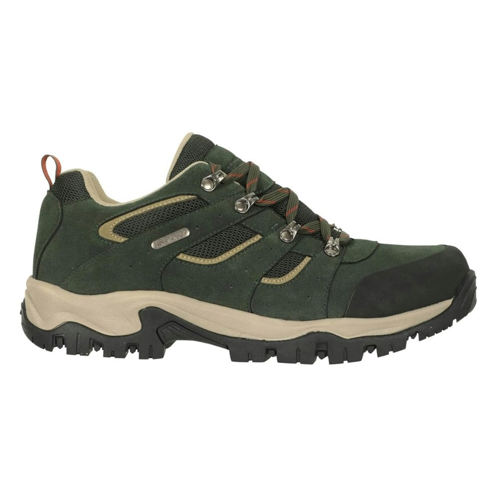 Mountain Warehouse Mens Voyage Suede Waterproof Walking Shoes - Khaki