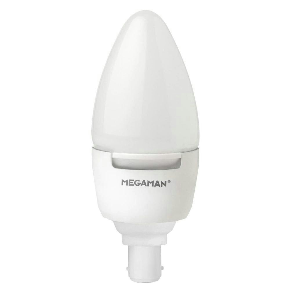 Megaman LED Candle B15d 2800K Dimmable 7W=35W Warm White 25,000 Hours+ 2800k