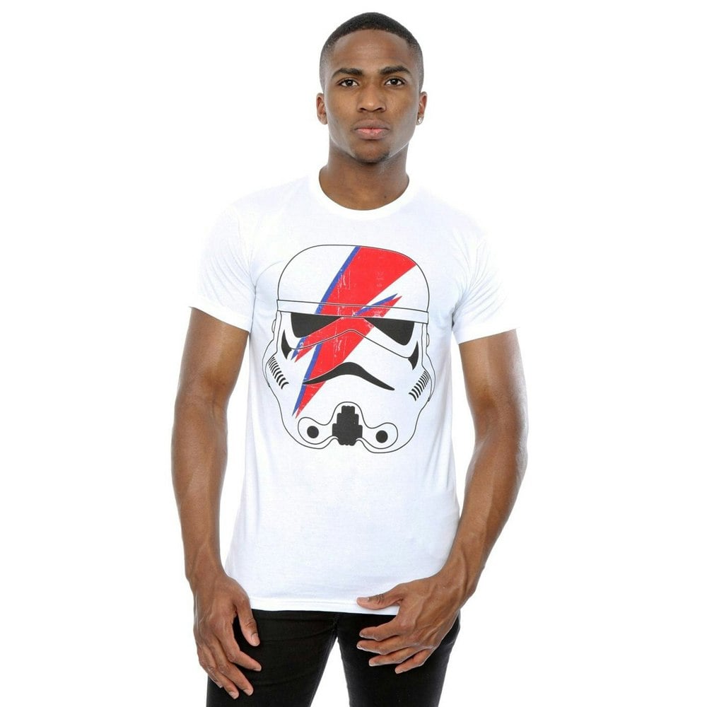 Star Wars Mens Stormtrooper Glam Lightning Bolt T-Shirt - White