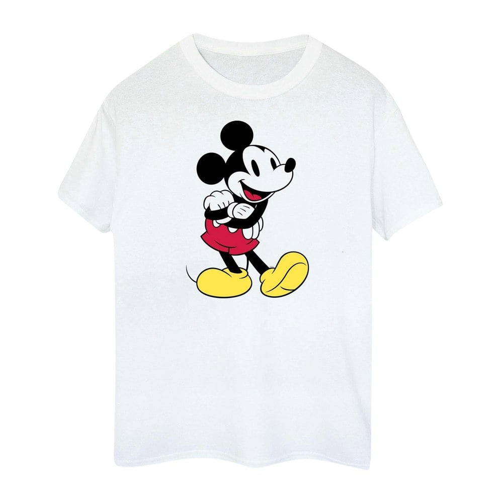 Disney Mens Classic Mickey Mouse Cotton T-Shirt - White