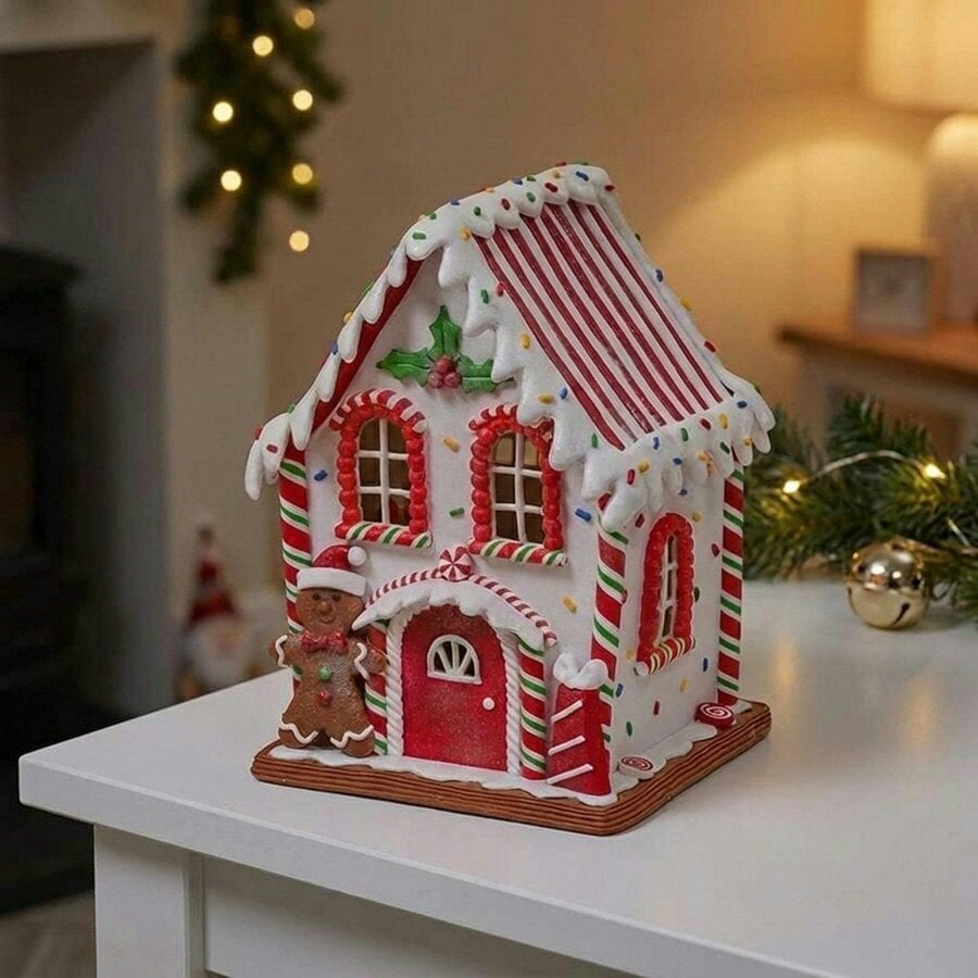 Garden Greatness Hand-Painted LED Gingerbread House Ornament