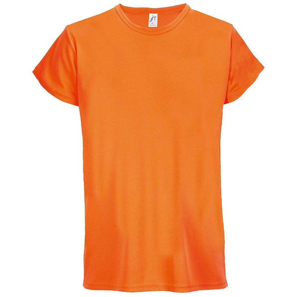 SOLS Unisex Adult Sprint T-Shirt - Neon Orange - Neon Orange - 100% Recycled Polyester