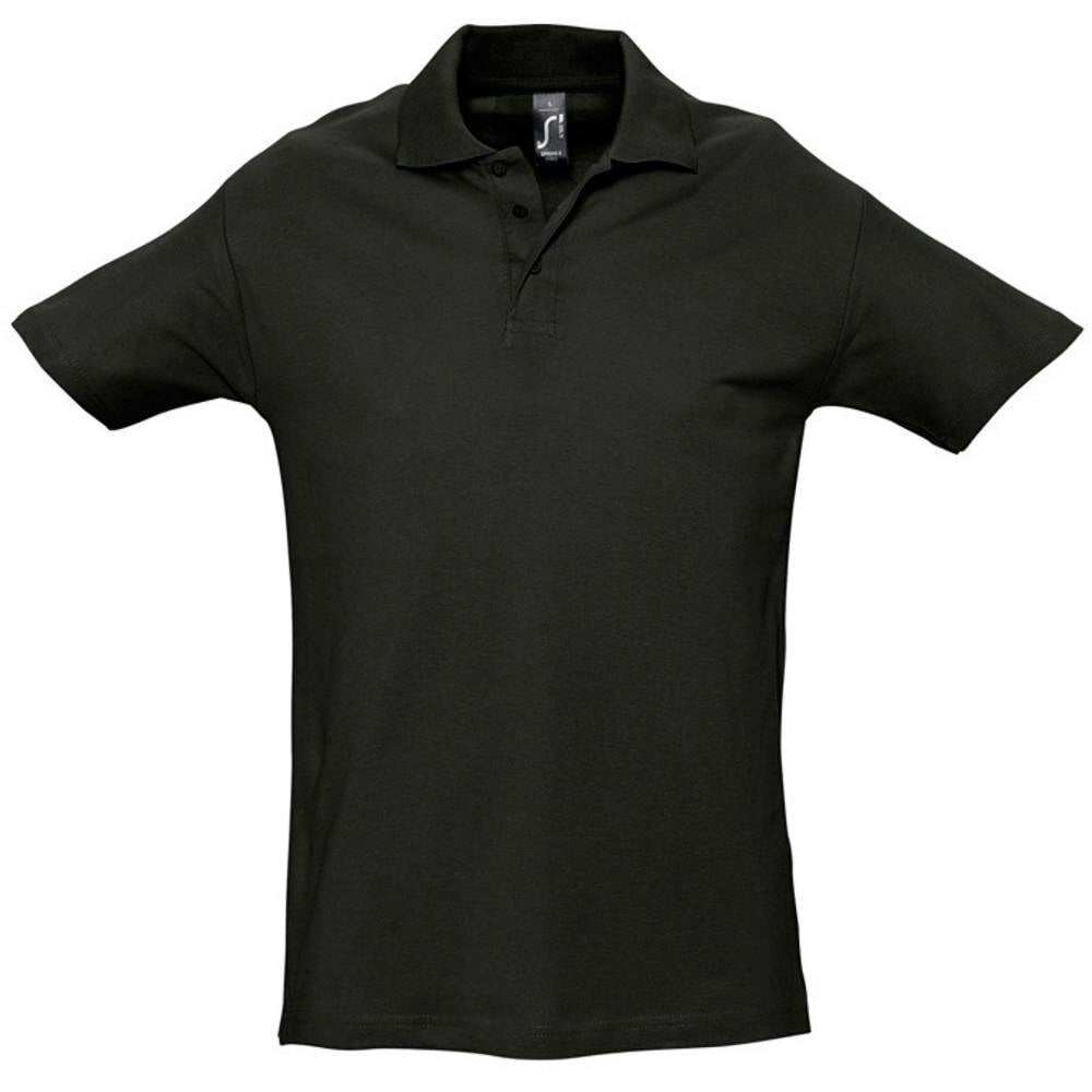 SOLS Mens Spring II Short Sleeve Heavyweight Polo Shirt - Black - Black - 100% Cotton