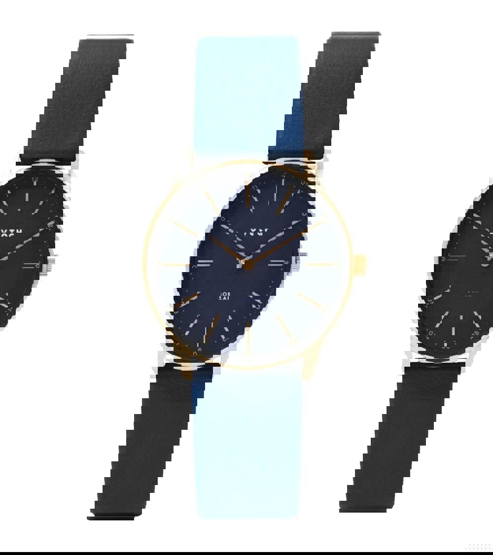 Votch Gold & Black with Navy Watch | Solar Classic