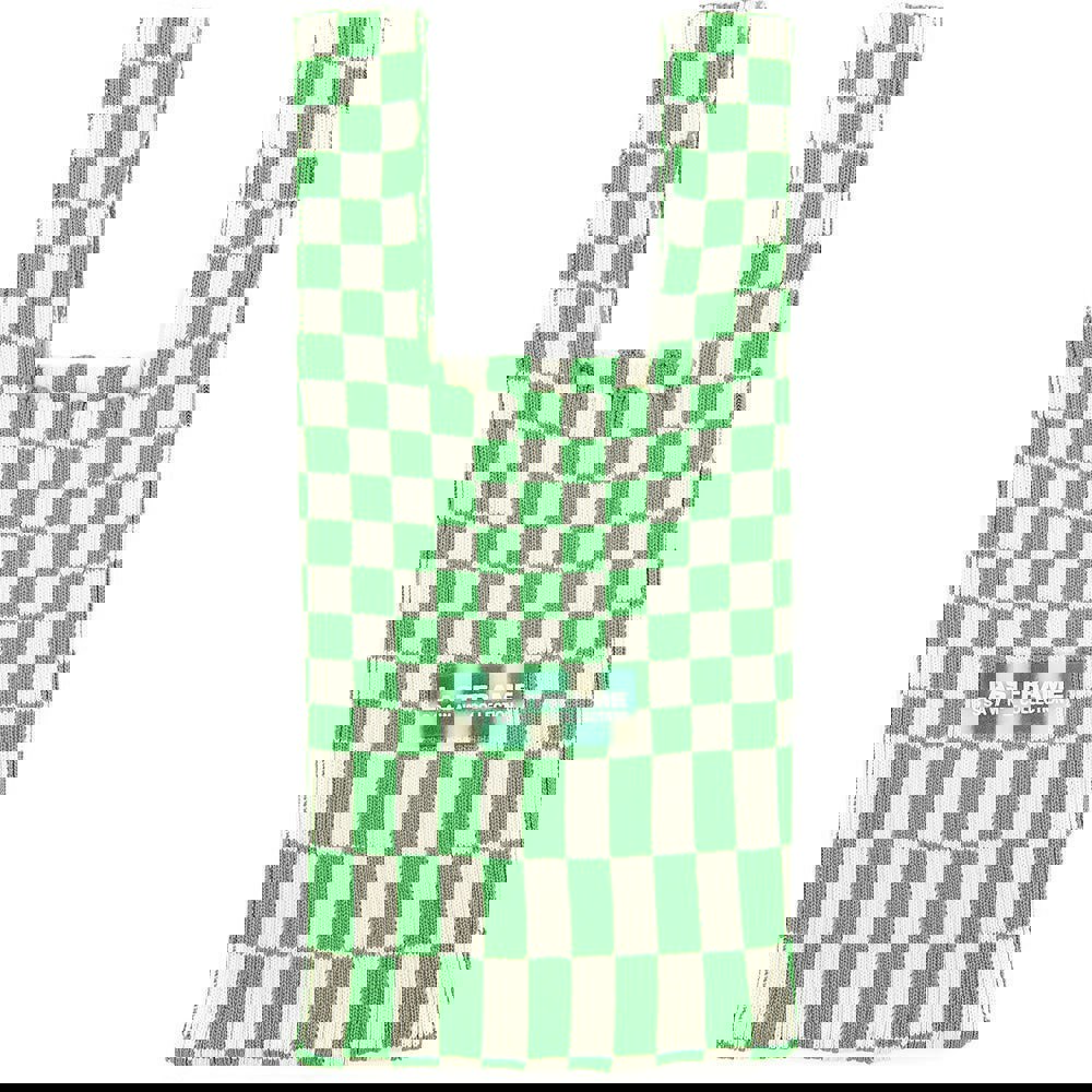 Last Frame Lastframe Womens Ichimatsu Small Market Green/White Checker Tote in Green White