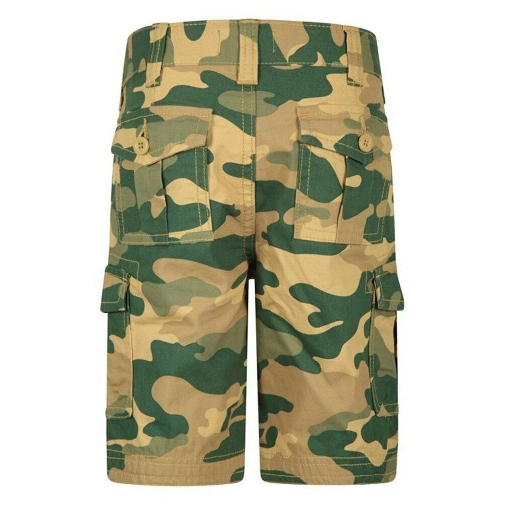 Mountain Warehouse Childrens/Kids Camo Cargo Shorts - Light Beige/Green