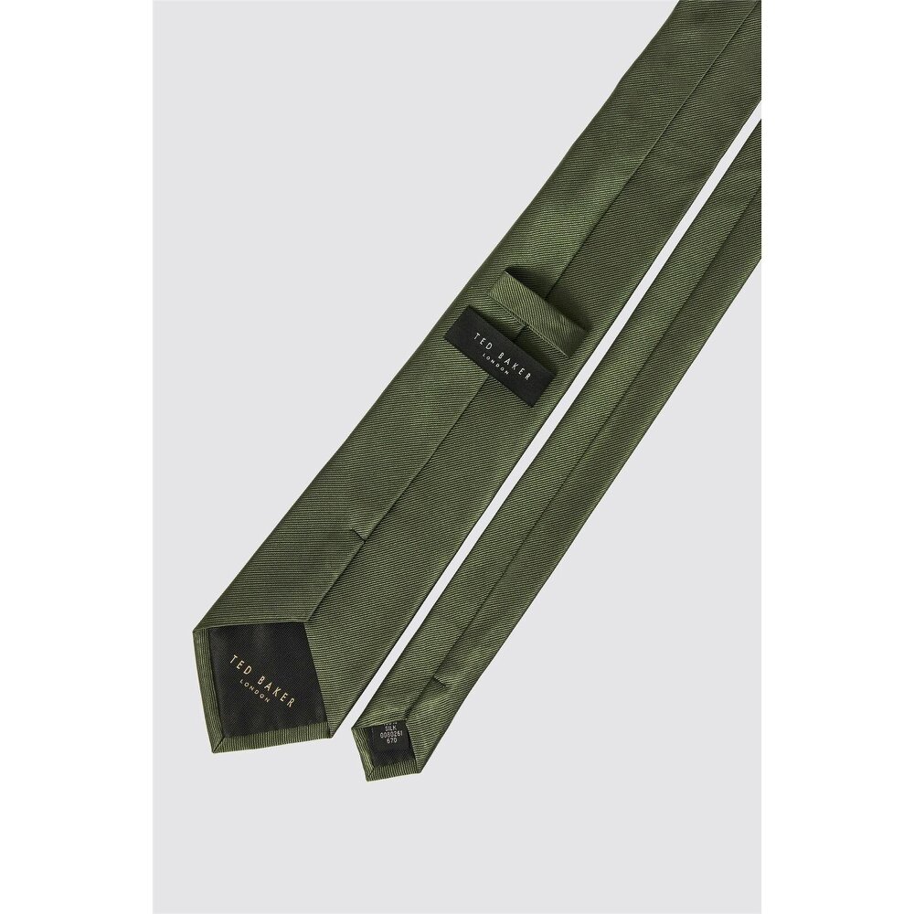 Ted Baker Olive Silk Twill Tie