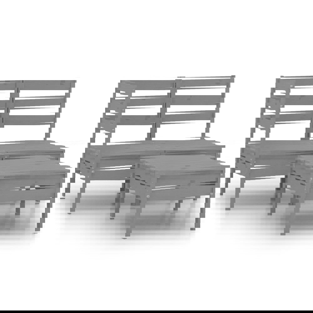 Berkfield 3 Piece Garden Lounge Set Solid Pinewood Grey