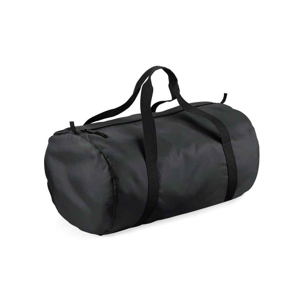 Bagbase Barrel Packaway Duffle Bag - Black/Black