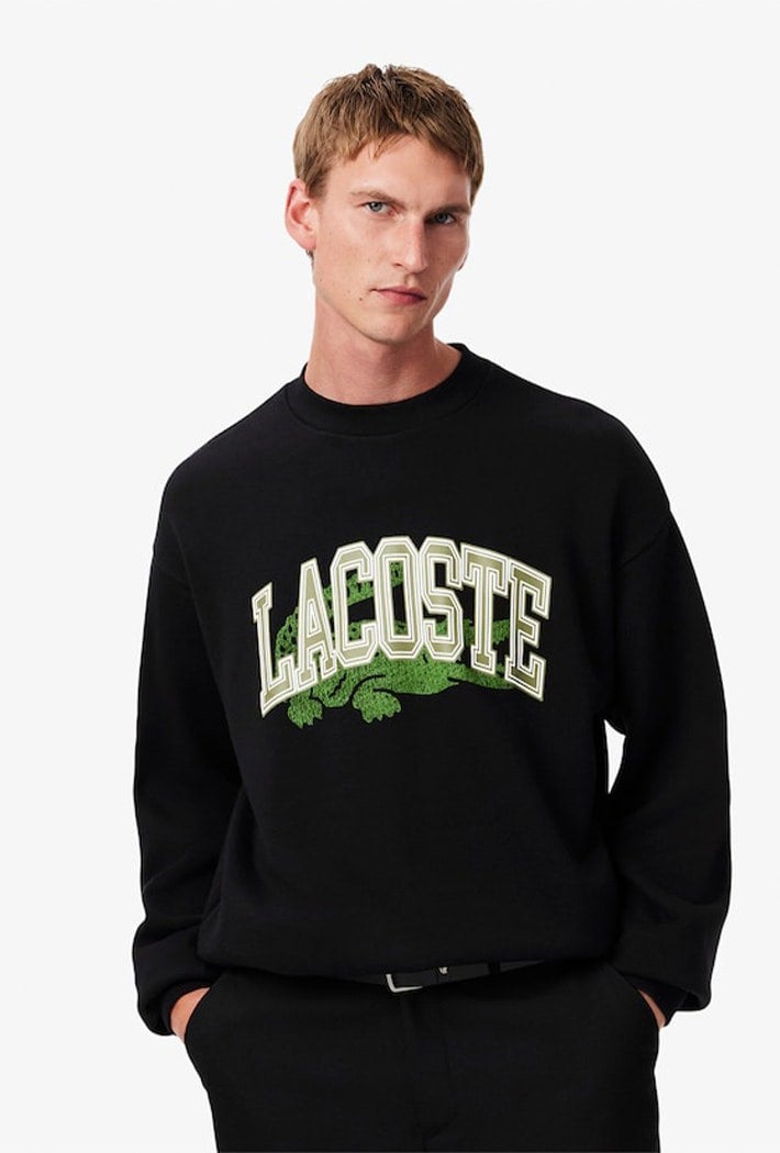 Lacoste Men's Loose Fit Fleece Sweatshirt - Black
