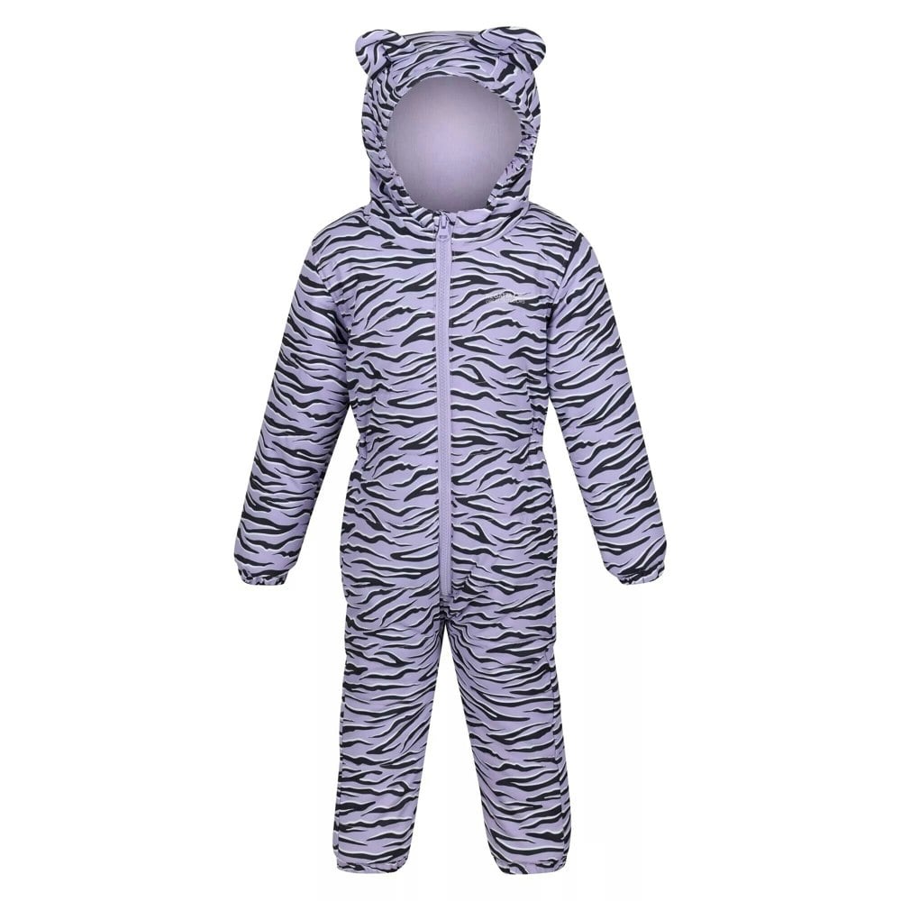 Regatta Childrens / Kids Penrose Zebra Print Puddle Suit - Pansy
