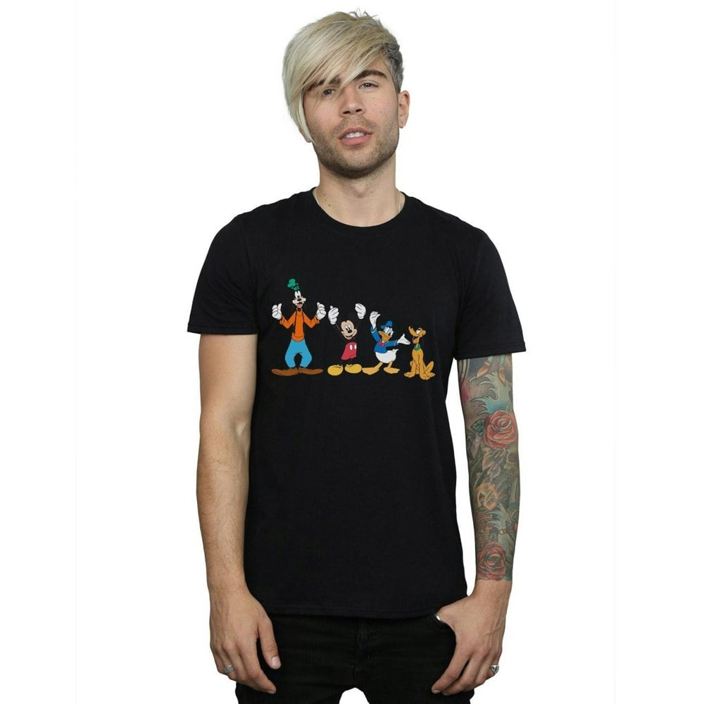 Disney Mens Mickey Mouse Friends T-Shirt - Black