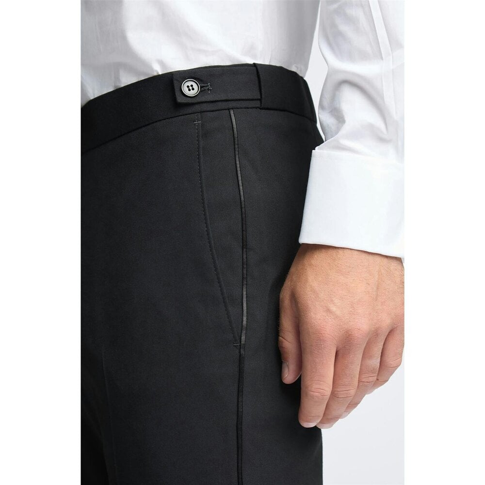 Limehaus Black Side Stripe Stretch Tuxedo Trousers