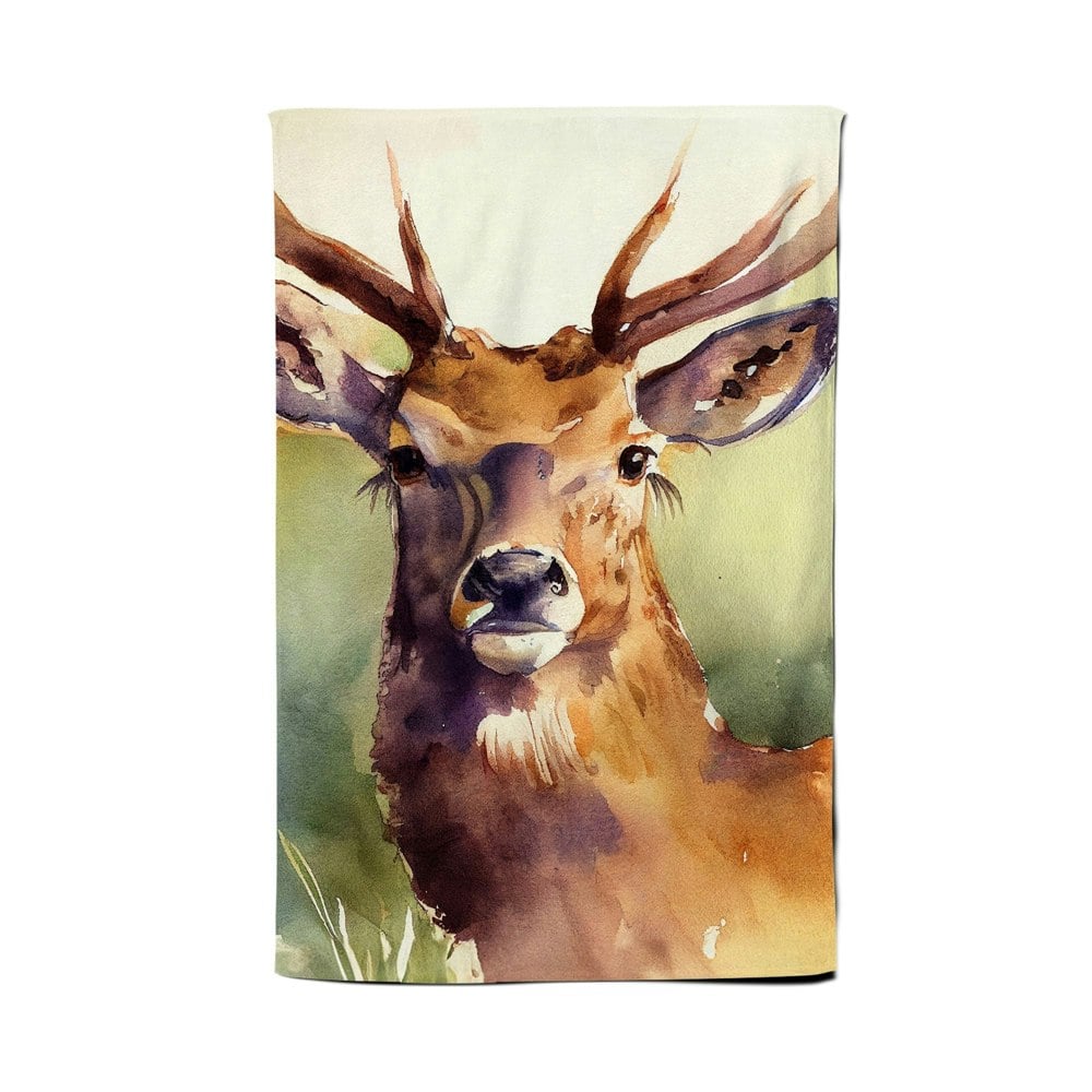 Warren Reed Splendid Stag Watercolour Tea Towel