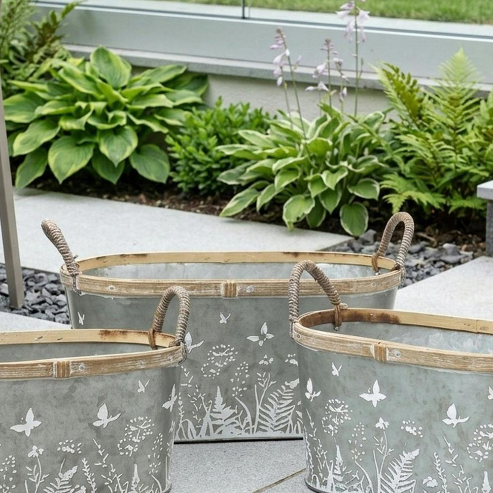 Garden Greatness Trio Butterfly and Flower Planter Buckets