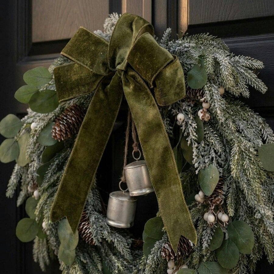 Garden Greatness Embrace Faux Pine Snowy Bells Wreath