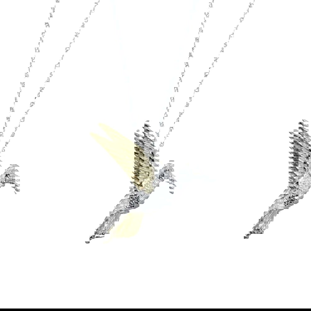 Silver and Golden Hummingbird Necklace - Reeves & Reeves