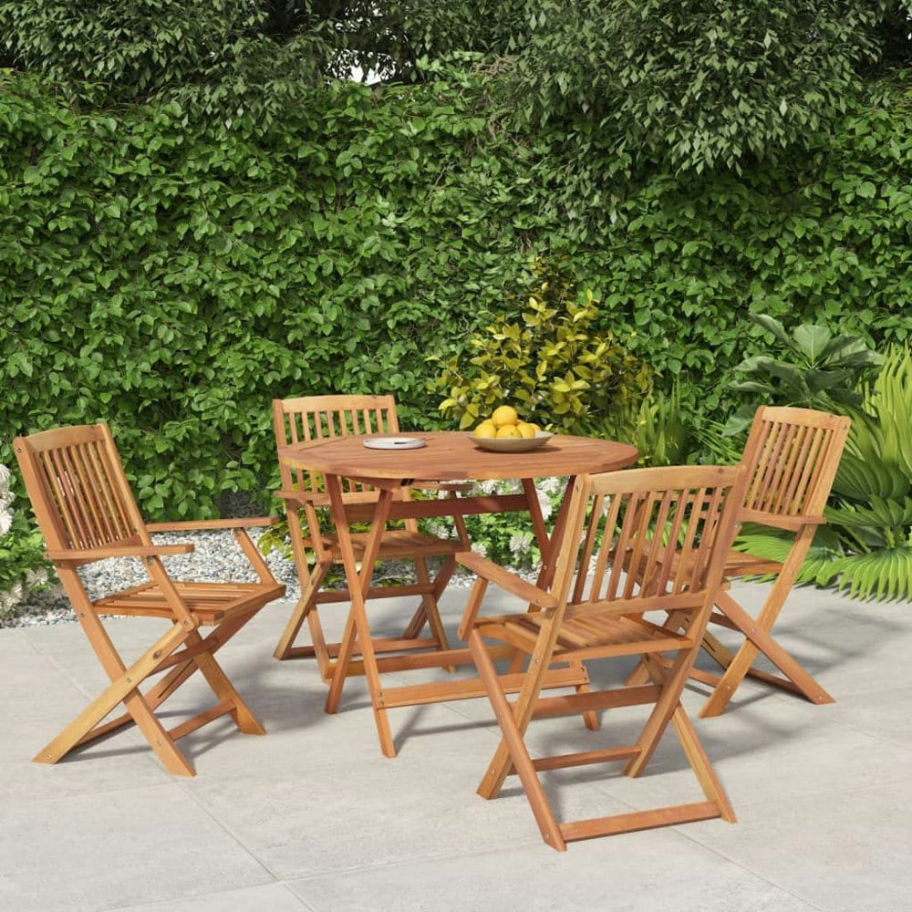 Berkfield 5 Piece Garden Dining Set Solid Wood Acacia