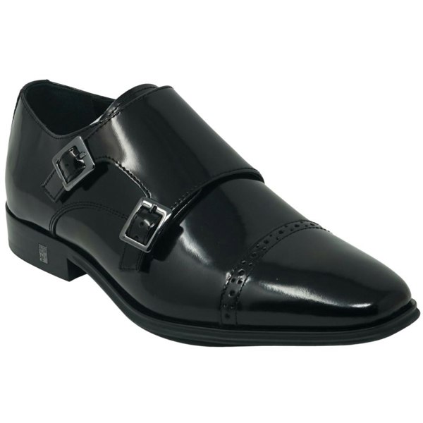 Versace Collection Leather Monk Shoes - Black